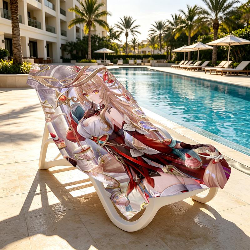 Genshin Impact Print Beach Towel Design, Soft, Lightweight. for Home Bathroom, Spa, Pool, Yoga, Surfing, Camping, Gift for Family, Friend