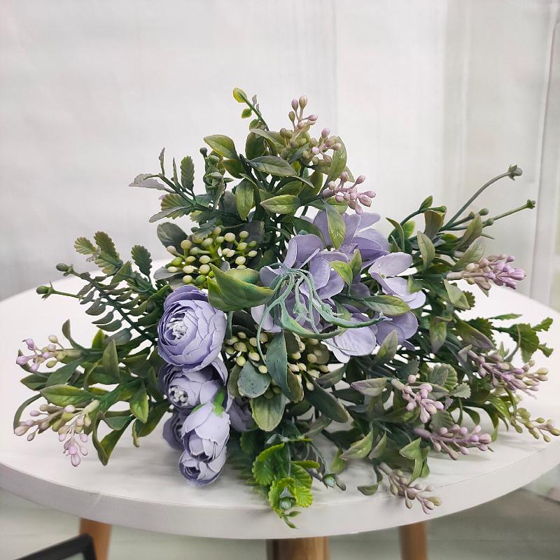 

Buds & Mini Fruit Floral Tea Bag: Simulated Hydrangea & Silk Flower Nordic Decor фиолетовый