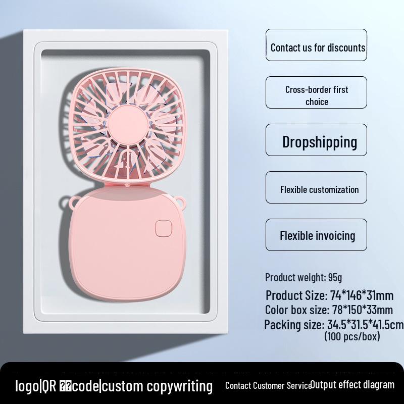 

Мини-портативный USB-вентилятор 2025 года: Ручной, бесшумный, складной, с креплением на шею, настольный с электрическим охлаждением 300mAh Full Capacity Battery with Lanyard