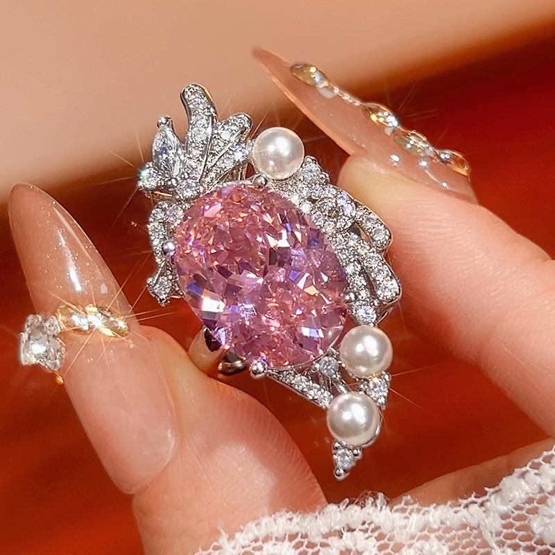 Set Accessories Inlaid Necklace Ring Color Treasure Bird'S Nest Cut Female Premium Sensitive Style