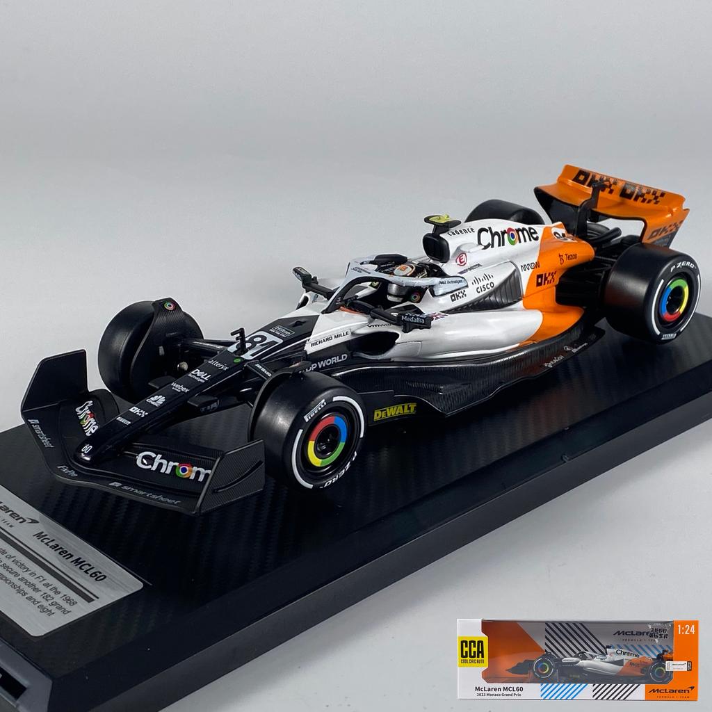 1:24 Mclaren MCL60 2023 4# Lando Norris P2 British GP F1 #81 Oscar Piastri Alloy Diecast Model Car Trendy Toy Collect Ornaments