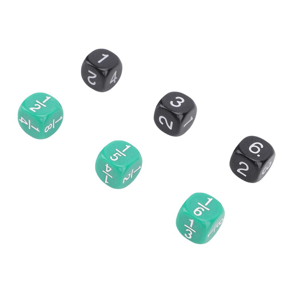 20 Stück 6-seitiges Würfelset Kunststoff Schwarz Grün Spielwürfel für Matheaktivität Lernspiel
