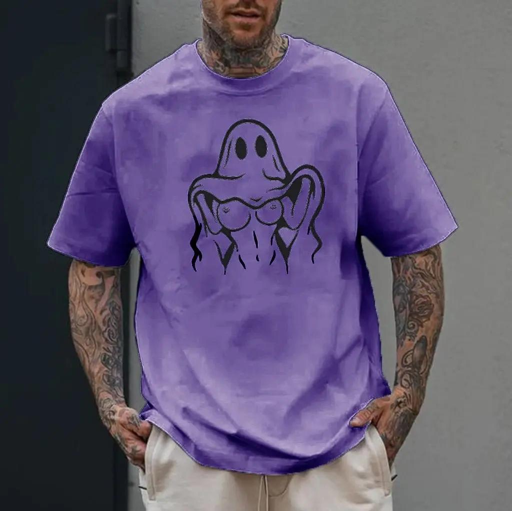 2024 Męska Specjalna Poliestrowa Koszulka T-shirt z Dziwnym Wzorem Markowa Krótki Rękaw Letnia Popularna Koszulka T-shirt Moda