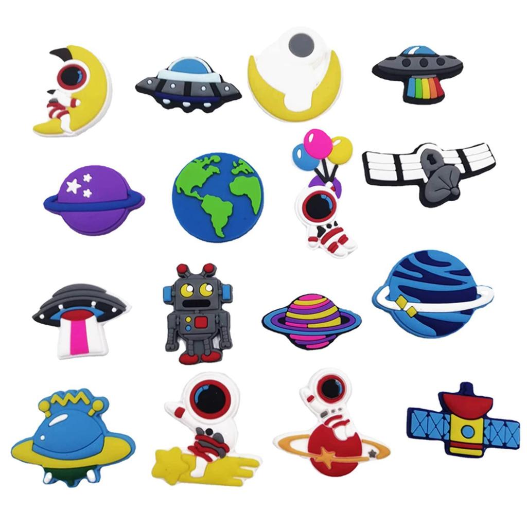 Space-Themed Astronaut and Spaceship Charm Set: Decorative Accessories for Kids