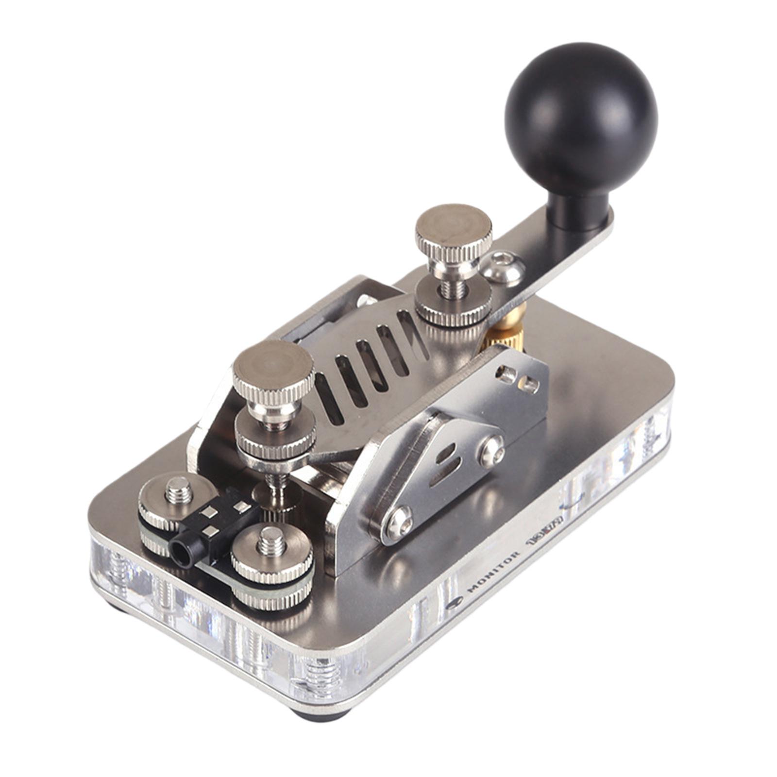 Morse Mini Code Key Stainless Steel Morse Code Paddle Key Square-Shaped Base for Adult Telegraphs Practice Radio Enthusiasts China Mainland