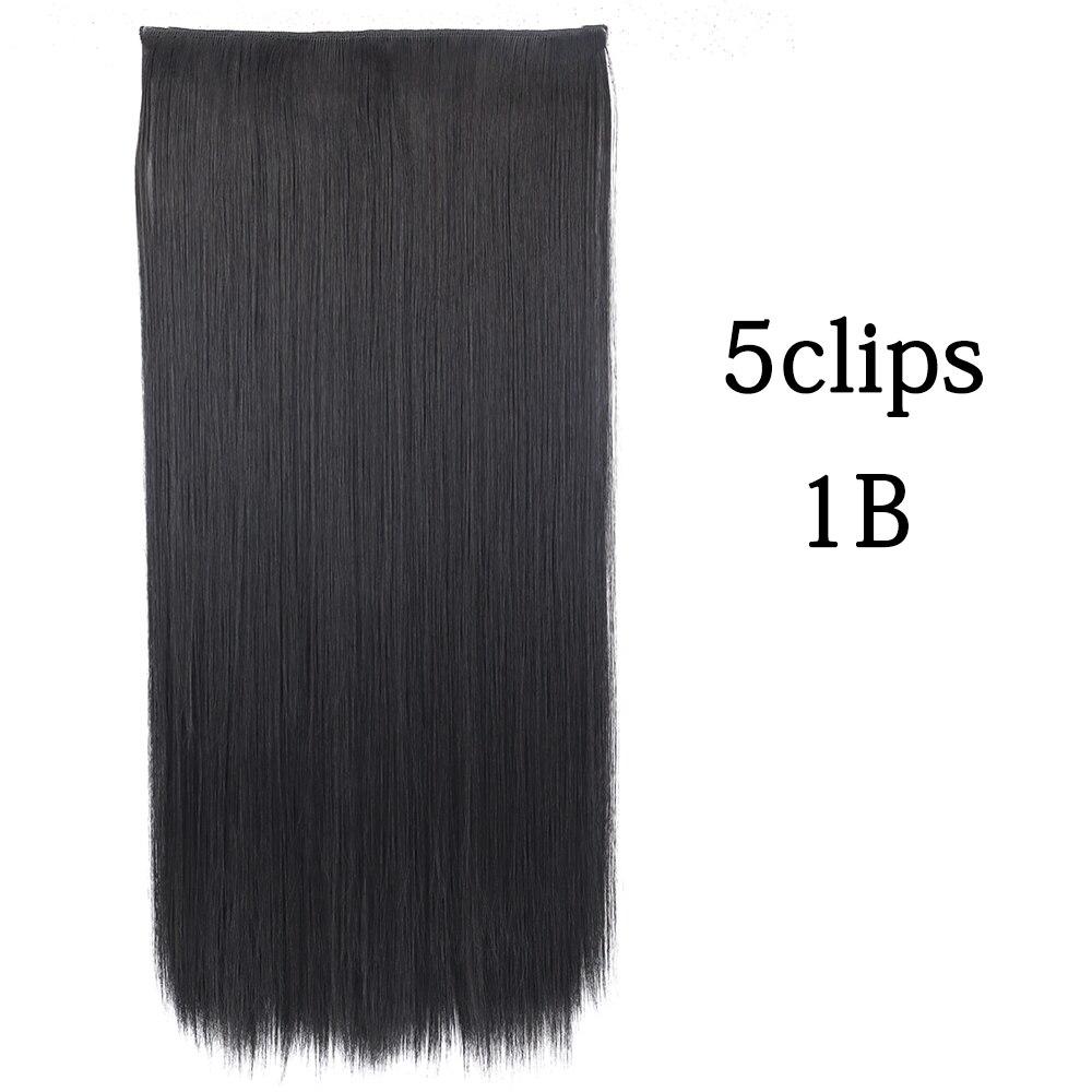 

Synthetic 5 Clips Long Straight Clip In Hair Extensions One Piece 22 32 Inch Natural Blonde Hairpiece for Woman KTB 60cm