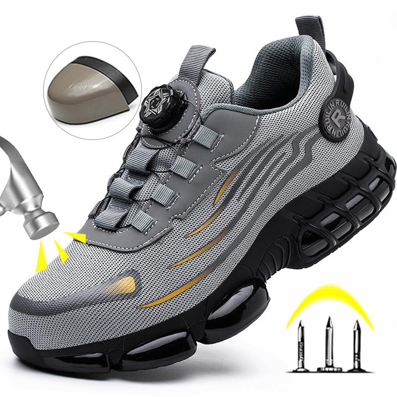 Scarpe di Sicurezza da Uomo Protezione ed Elasticità Stivali di Sicurezza Scarpe Eleganti per l'Uso Quotidiano Traspiranti Protezione dagli Odori Calzature da Lavoro da Uomo
