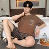 "2024 Men's Thin Cotton Short-Sleeve Pajama Set - Summer Style, Large Sizes Available"