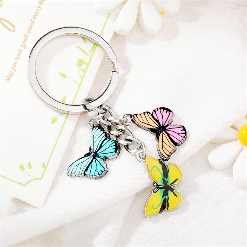 Butterfly keychains Fashion Pendant Creative Full Diamond Alloy Keychain Bag For