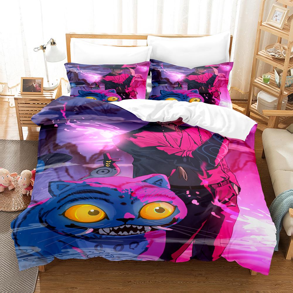 Cartoon D-Demon-Hunters Bedding Set K-POP Duvet Cover Set Soft Single Twin Size Home Decor Birthday Gift Four Seasons Home Decor