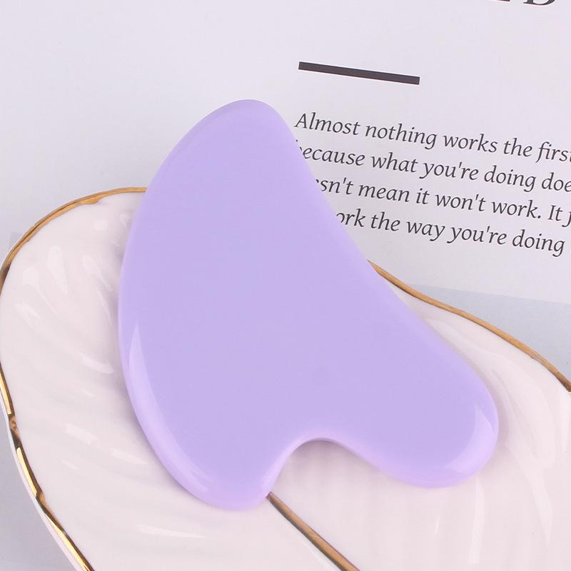 Rose Quartz Heart-Shaped Facial Massage Tool with Red Triangle Meridian Stick