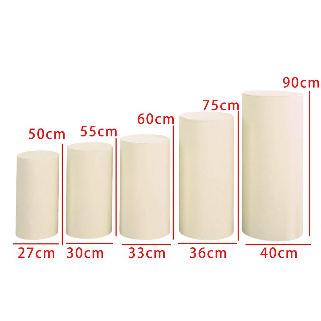 5x Cylinder Plinth Stand Covers Lightweight Fashion Plinth Stand Pillar Covers for Wedding Graduation Events Banquet Holidays