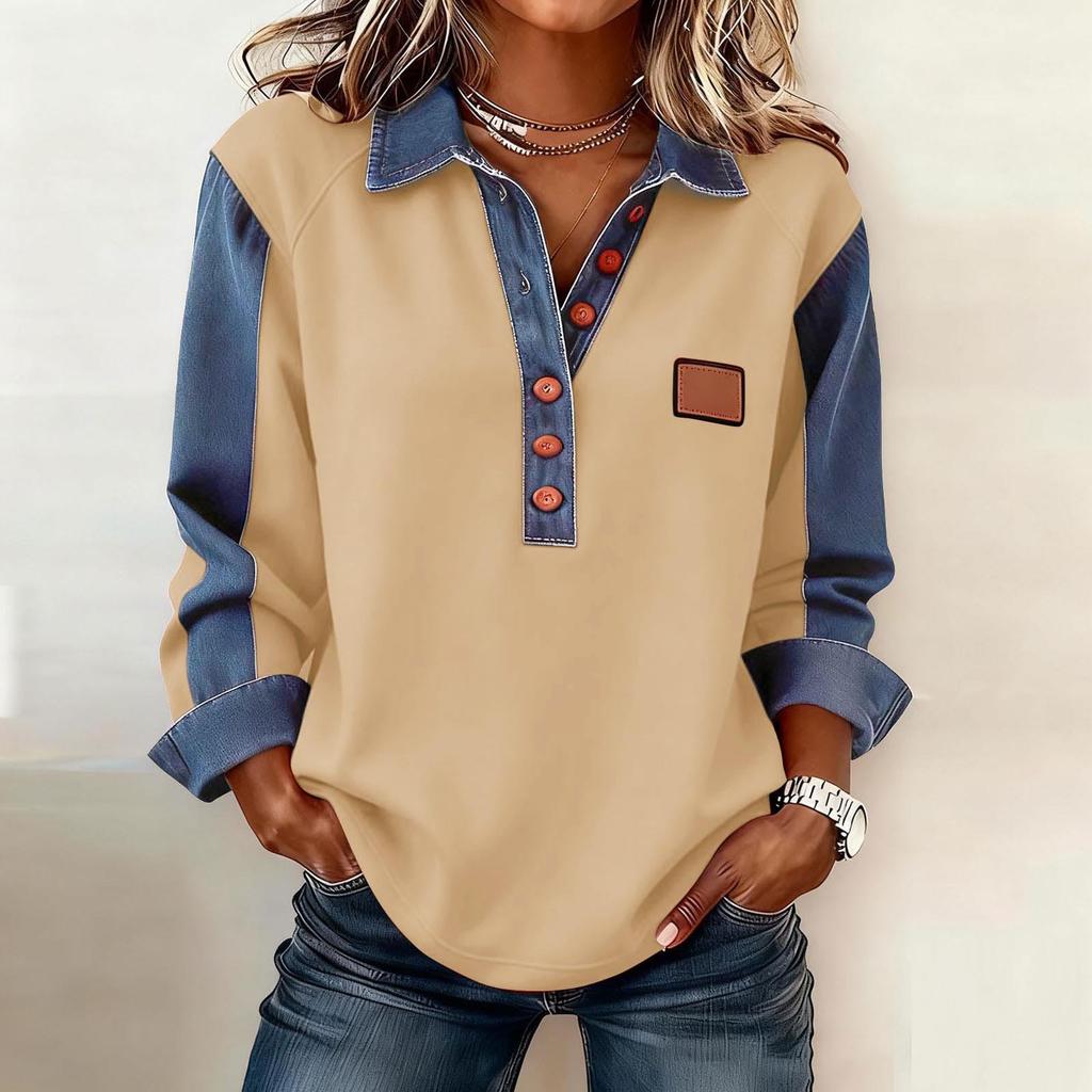 Women's Vintage Print Loose-fitting Long-sleeved Top