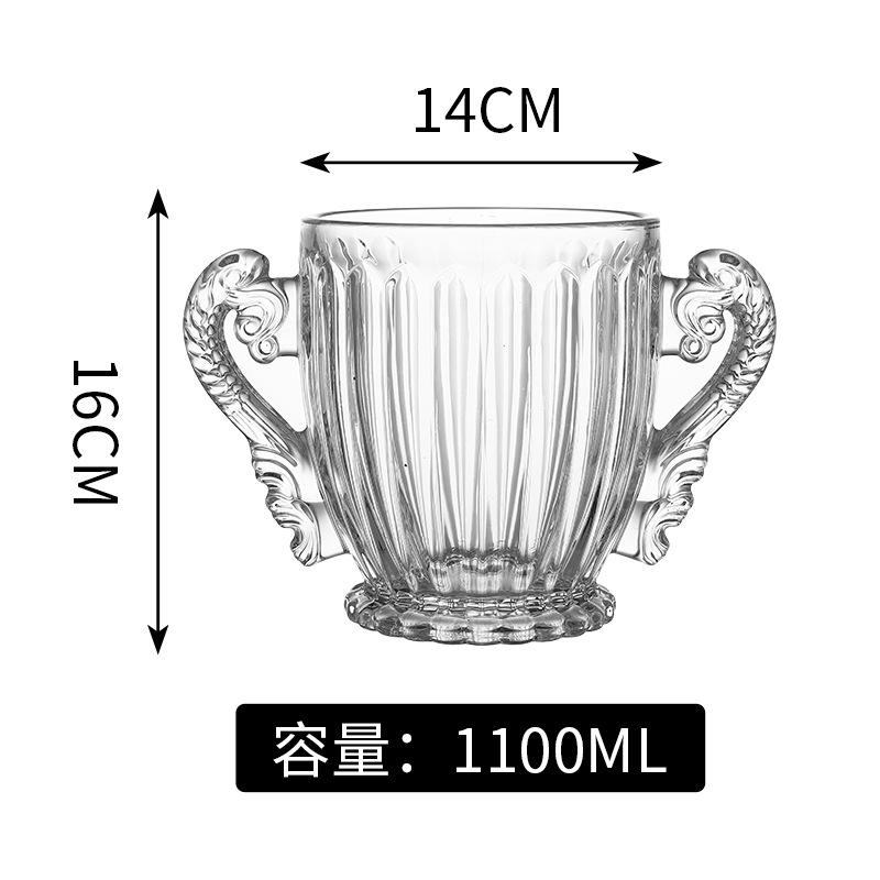Large Capacity Glass Ice Bucket, Creative Red Wine and Beer Insulated Bucket, Household European Style Chilled Champagne Bucket