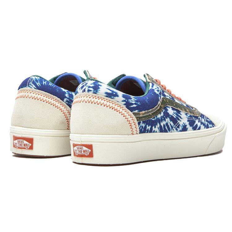Vans Old Skool Comfycush Tie-Dye Comfortable Simple Casual Durable Breathable Non-Slip Low-Top Skate Shoes Unisex Sneakers White Blue VN0A3WMA1S1