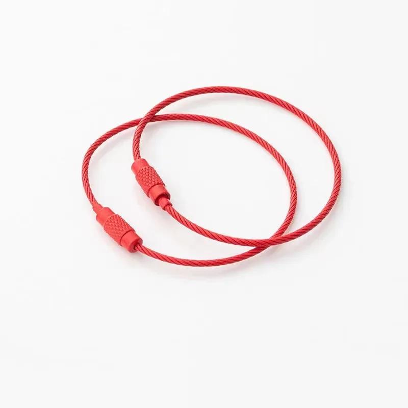 

10 шт. цветной окрашенный стальной провод брелок DIY брелок аксессуары круг веревка кабель петля походная багажная бирка винт замок гаджет 15 см