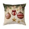 Vintage Christmas Decor Cushions Pillowcase Printed Polyester 45X45Cm Throw Pillow Cover Decorative Sofa Cushion Pillowslip