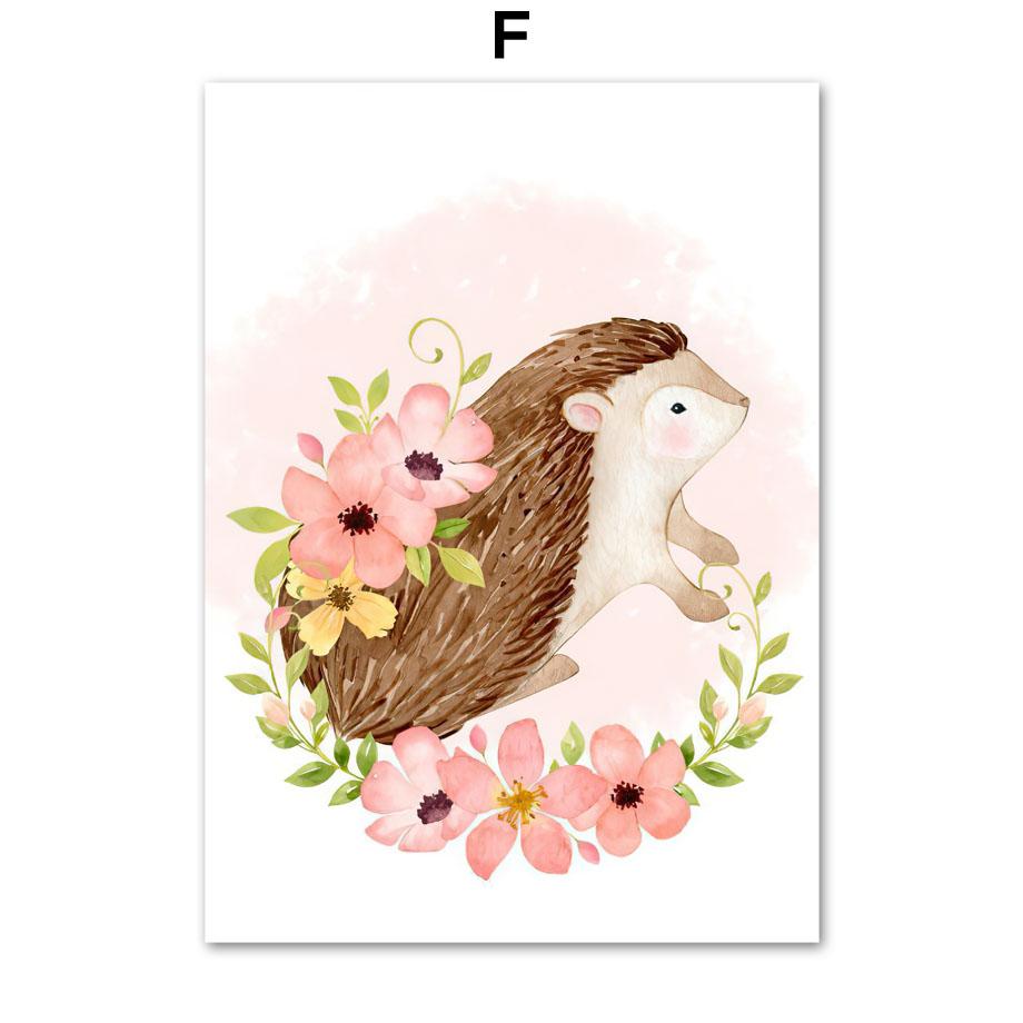 Forest Animals Owl Fox Rabbit Deer Nursery Nordic Posters And Prints Wall Art Canvas Painting Girl Pictures Baby Kids Room Decor