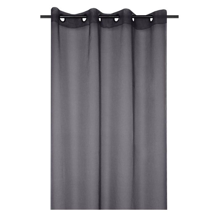 Voilage - Mona - 135 x 260 cm - 100% polyester - Anthracite - Œillets métalliques