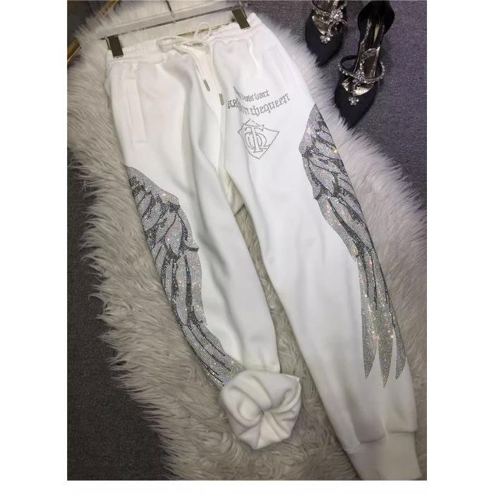 

Жіночі зимові флісові екстра-товсті спортивні штани з гарячою дріллю великих розмірів. Вузькі спортивні повсякденні штани XL білий