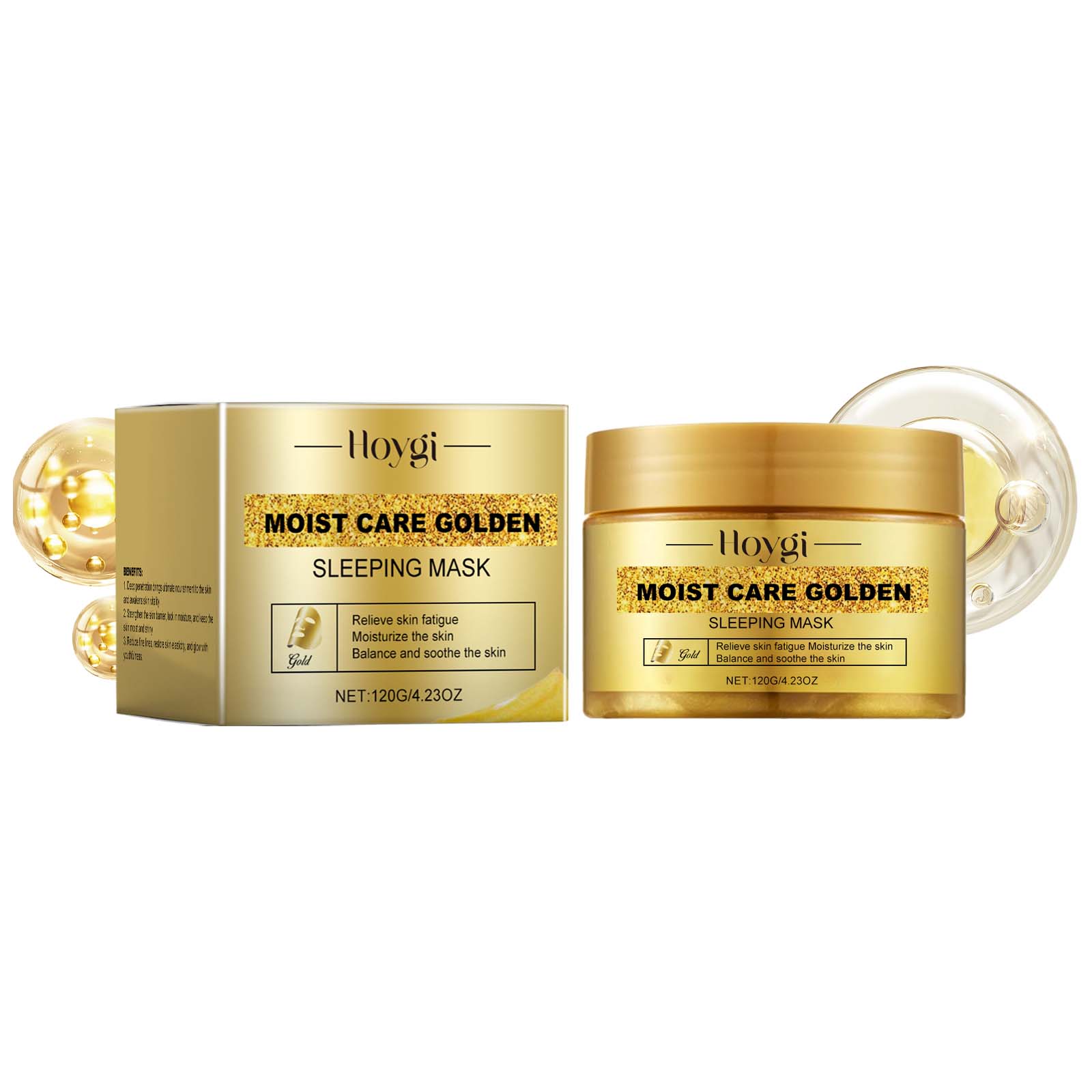 

HOYGI Gold Sleep Mask 120g Reduces Fine Lines Firms Skin Brightens Moisturizing Hydrating Mask