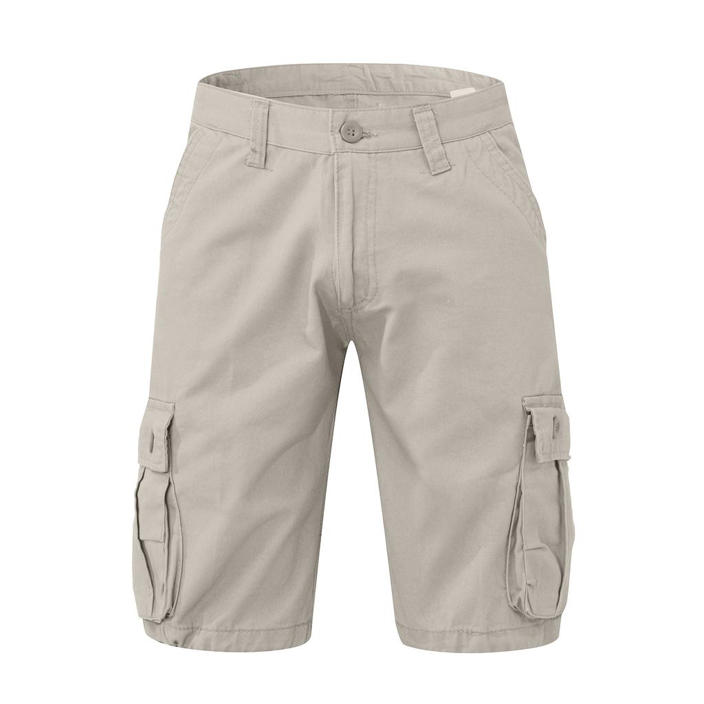 Men's Outdoor Loose Casual Pants Multi-Pocket Color Cargo Shorts