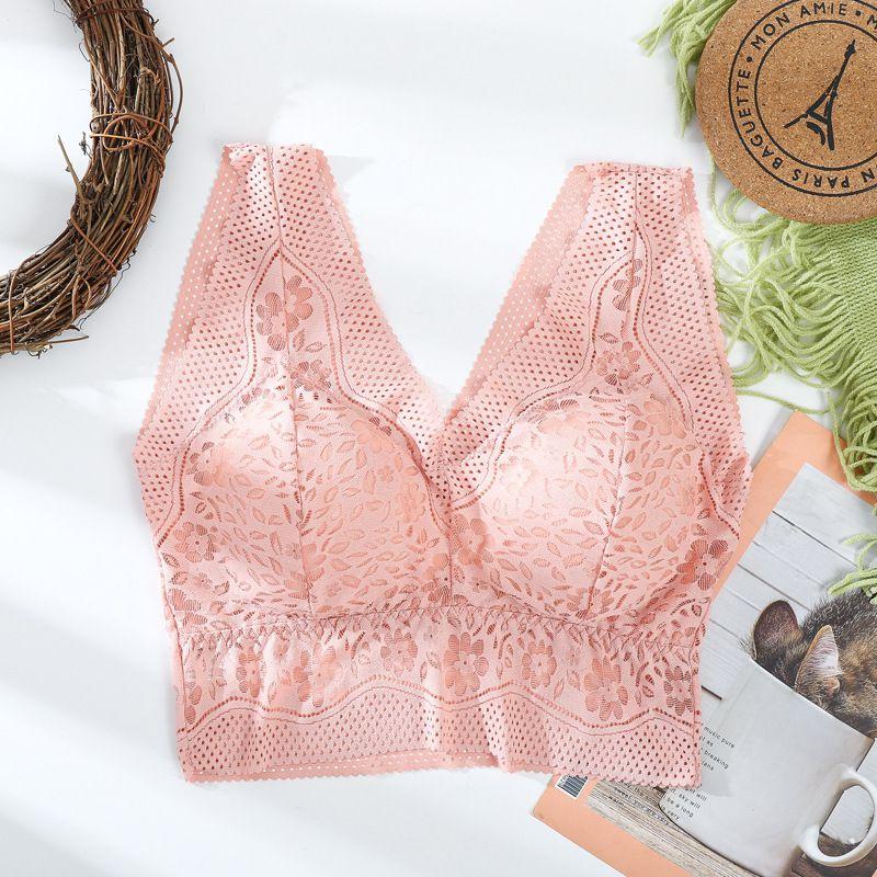 Eleganter, nahtloser Sport-BH aus Spitze mit Push-up-Effekt für sexy Yoga und Fitness