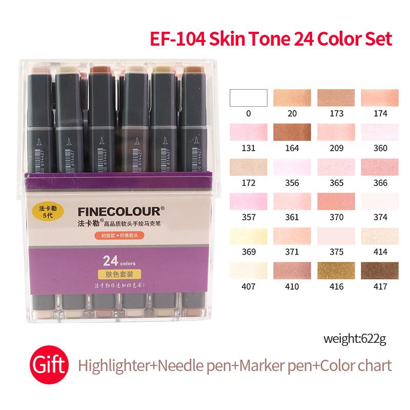 EF104 Double-Head Alcohol Marker Pens Sketch Design Marker Brush Pen Beginner Manga Graphic Drawing Art Supplies