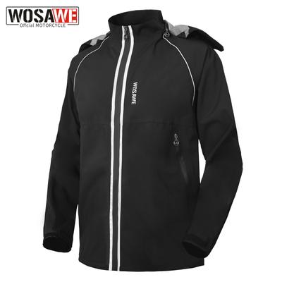 Wosawe Unisex High Visibility Hooded Hiking Jackets Waterproof Windproof BIke Windbreaker Casual Rain Jacket for Outdoor Sports