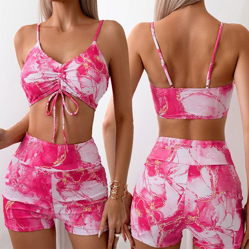 Ensemble Bikini Sexy Deux Pièces Imprimé pour Femme - Maillot de Bain Style Européen et Américain