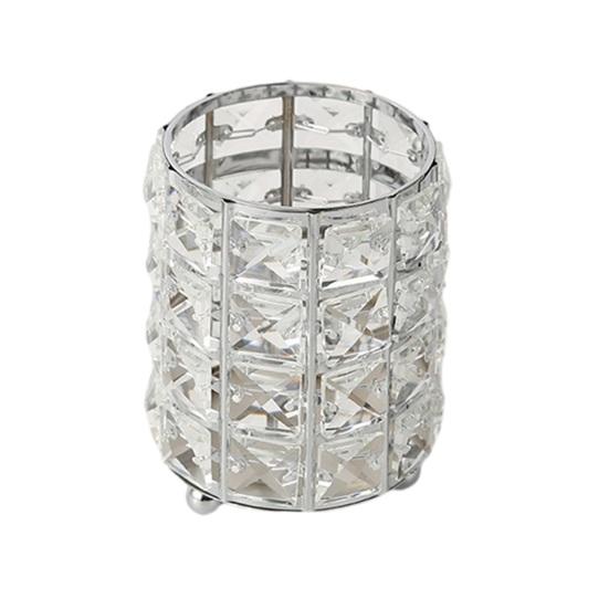 Rhinestone Pen Holder for Desk Elegant Clear Desktop Organizer for Pens Makeup Brushes Kitchen Utensils Modern Office Accessories