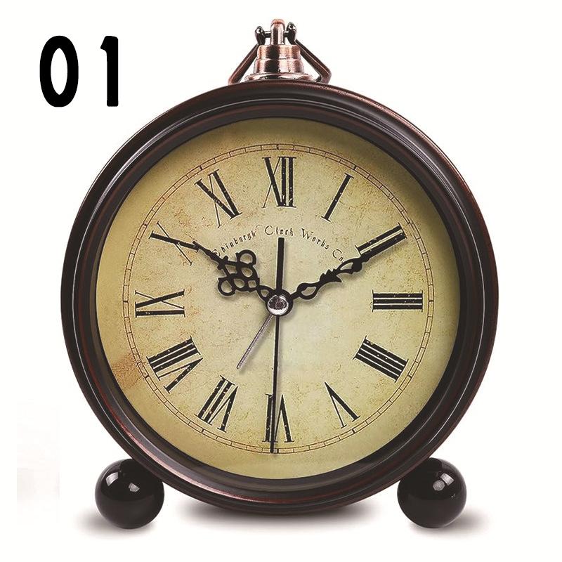 Винтажный настенный будильник на батарейках, металлический будильник, супертихий настольный/настольный clock, время для спальни, домашний декор