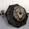 1pc Lion Mandala Pattern Automatic Umbrella - 8-Rib Foldable Design, Outdoor Adventures, and Family Celebrations Y250829081