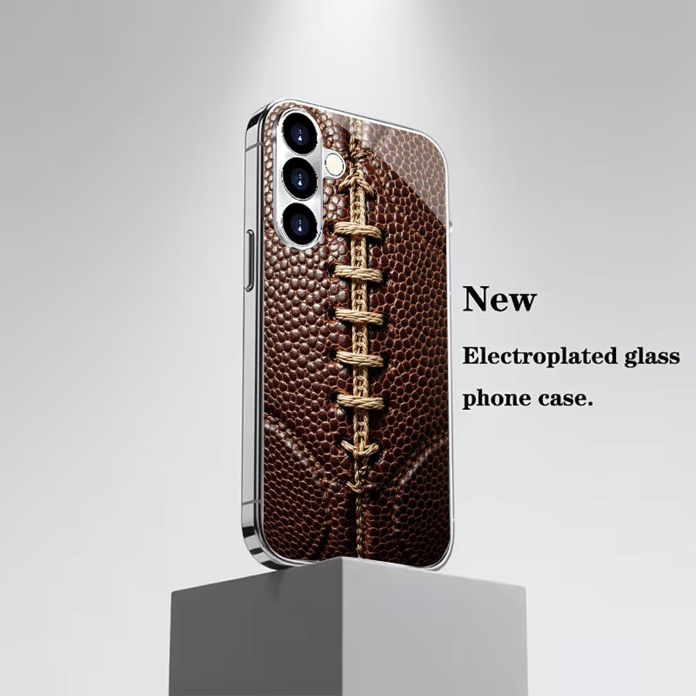 

Rugby PhoneCase Simplicity High-end Electroplating Glass PhoneCase for Samsung Galaxy S26 S25 S24 S23 S22 S21 FE,Ultra,Plus GalaxyS25