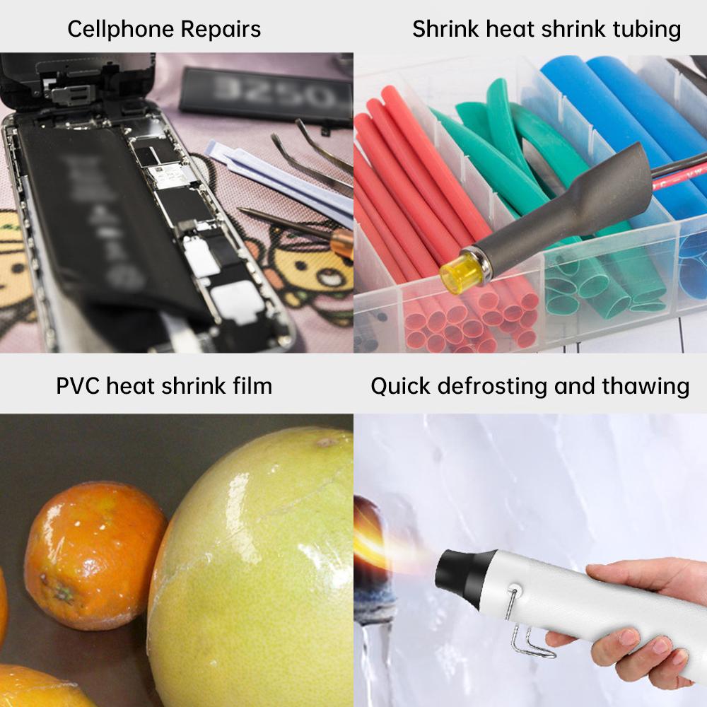 Mini Heat Gun 160-300°C Adjustable Soft Ceramic Heat Gun DIY Heat Shrink Gun Mobile Phone Repair Circuit Board Soldering