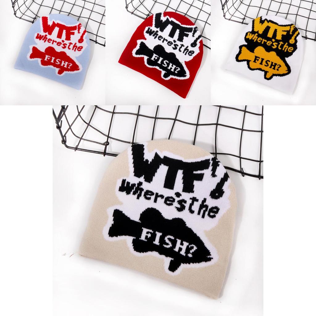 Fashion Color Blocked Letter Pattern Neutral Casual Warm Knitted Hat For Men And Women Winter Warmth Street Fashion