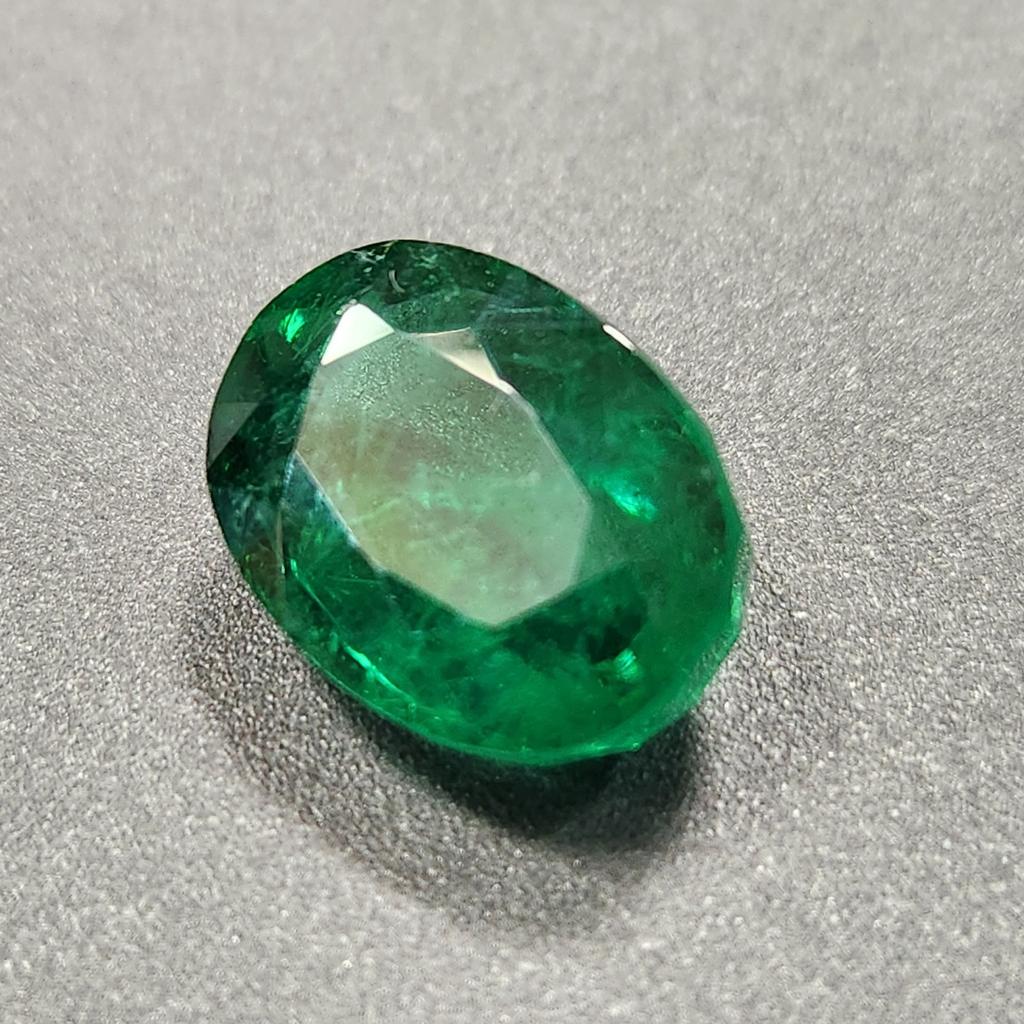 Certified Natural Zambian Green Emerald 11.25 Ct Oval Cut Loose Gemstone