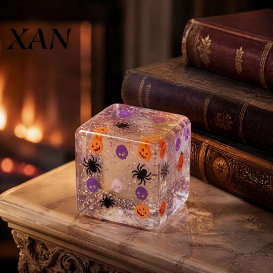 Cube Squeeze Toys Halloween Stress Sensory Toy, Toy with Pumpkin Skull Slow Rebound Spider Pattern, Clear Anxiety Relief Party Favors