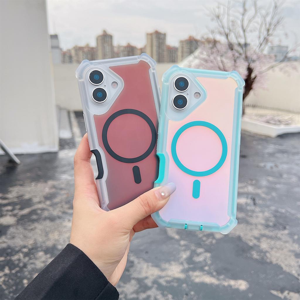 For iPhone 17 Magnetic Case Chameleon Anti Drop TPU+PC Phone Cover