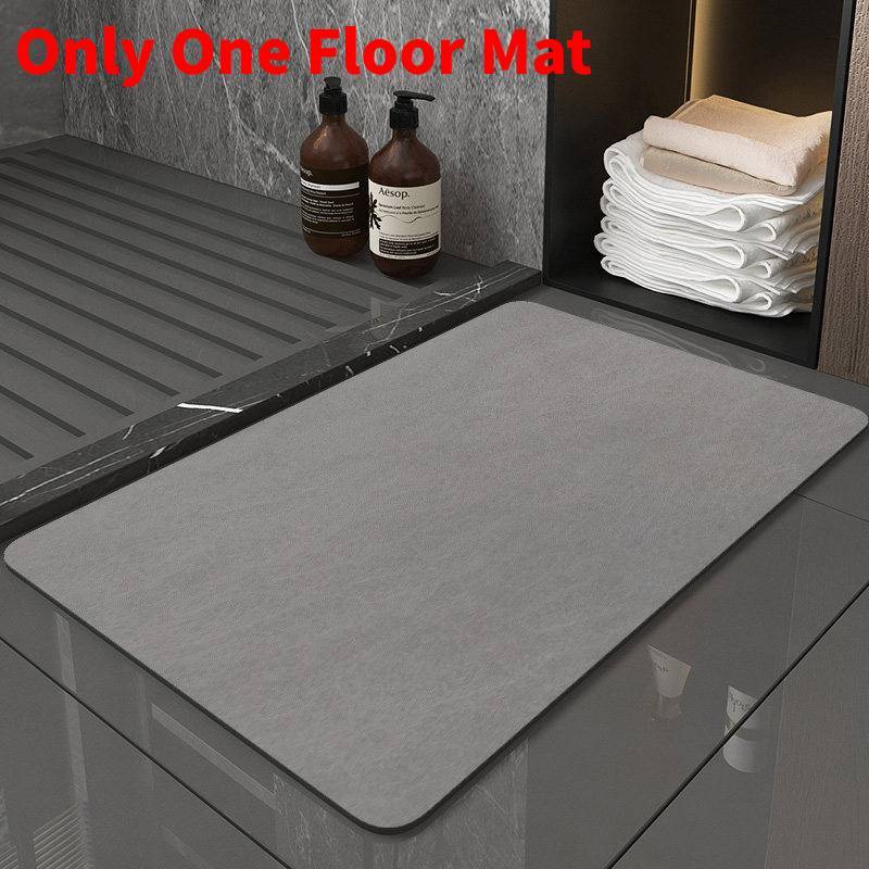 Modern Minimalist Silicone Diatom Mud Bathroom Door Mat With Water Absorption For Bathroom Comfort