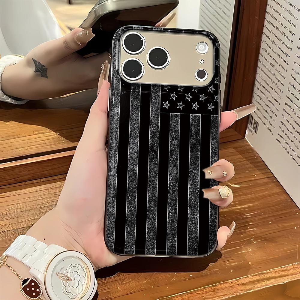 American Retro Flag Silicone Phone Case For Iphone 13 Pro Max 16 15 Pro 14 13 12 11 14 Plus 17 Air Transparent Funda Cover