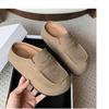 Frühling Plateau Schuhe Damen 2025 neu Frühling und Herbst Ein-Pedal Lazy Schuhe Retro vielseitig lässig Bag Head Halbschuhe