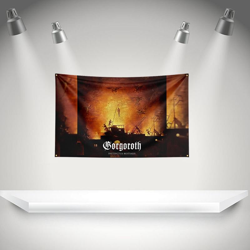 B-borgoroth Flag Rock Music Band Banner HD Printing Tapestry Exhibition, Music Band Fans, Garage Decor