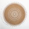 Sottopiatti Rotondi in Juta Naturale con Motivo Floreale Ecologico Vintage Decorazione da Pranzo per Uso Domestico