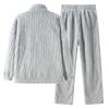 80-140Kg Fattened Plus Size Men'S Casual Cardigan Pajamas Homewear Autumn And Winter Fleece Thickened Two-Piece Set