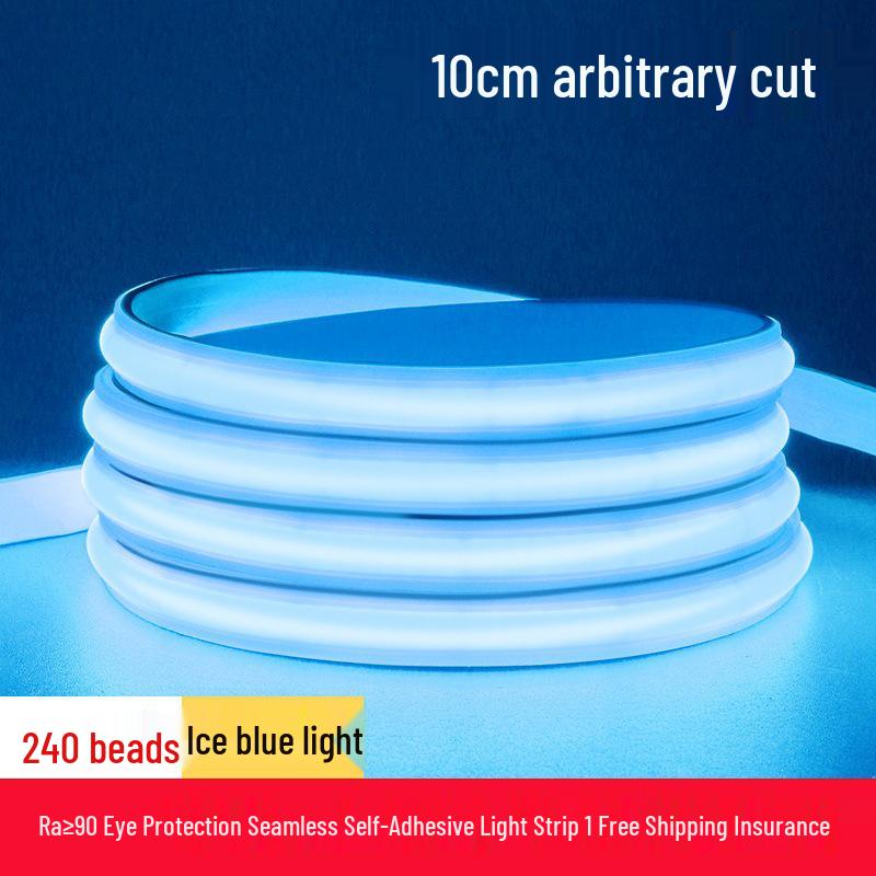 High Voltage 220V COB LED Strip Light: Super Bright, Waterproof, Self-Adhesive, Silicone-Coated for Home & Outdoor Use
