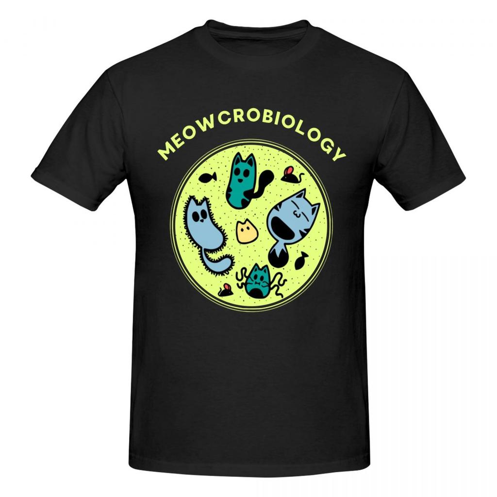 Funny Meowcrobiology Microbiology Science Cat Lover T Shirts Graphic Y2k Gifts Cotton Unisex Wounisex T Shirts Clothes