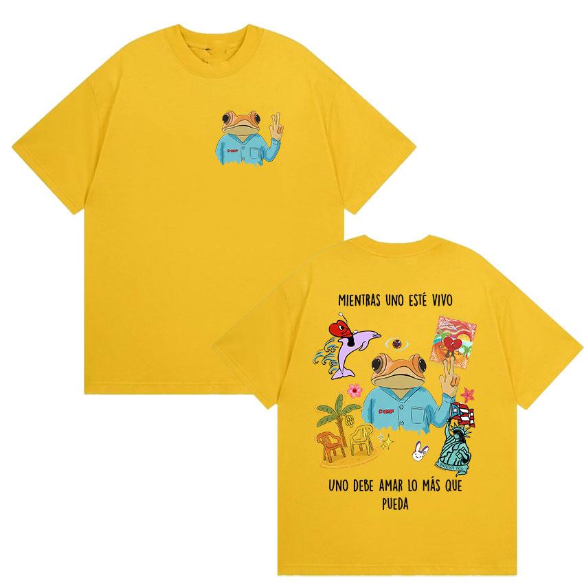 Rapper Bad Bunny Mientras Uno Este Vivo Album 2026 Merch Tshirt UNISEX Women Y2K Clothing High Quality Retro Oversized Cotton Top S