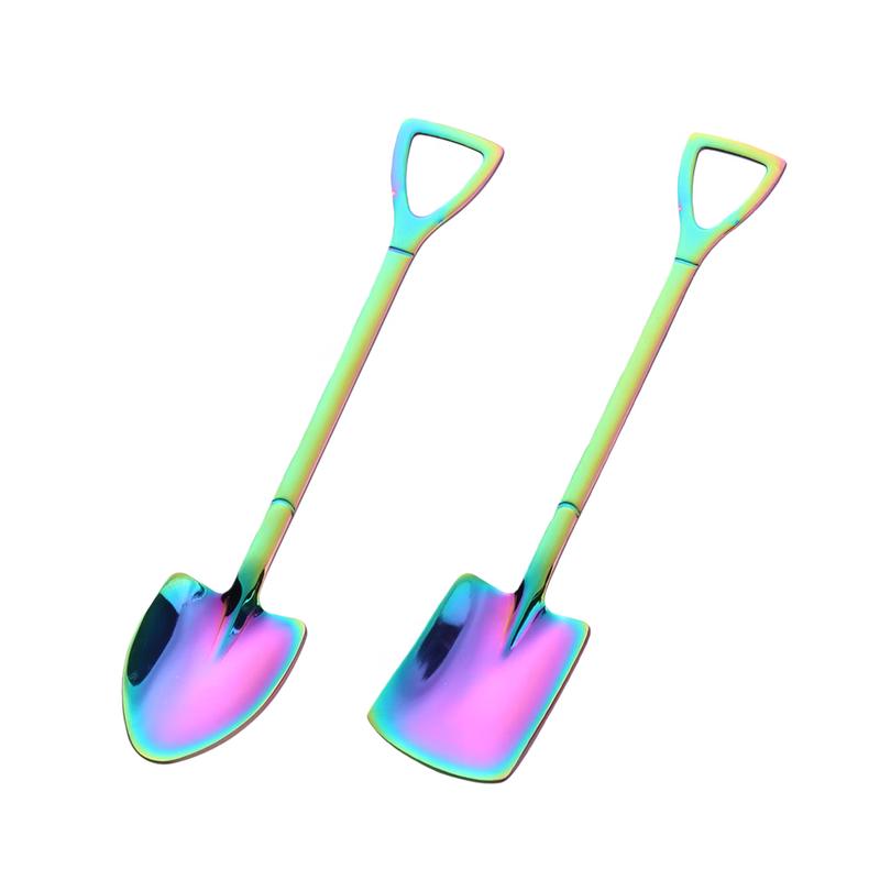 Heart-Handle Gold Stainless Steel Dessert Scoops