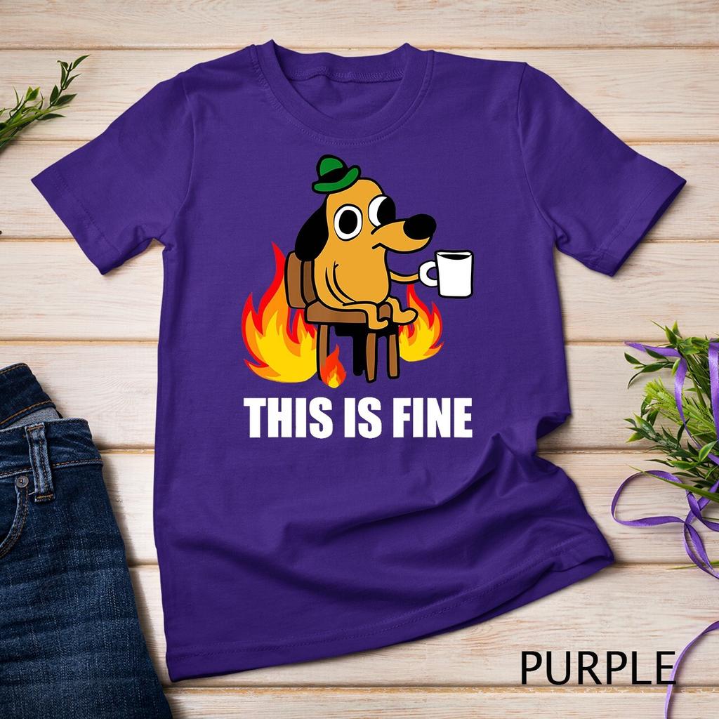 This Is Fine Dog Internet Meme Burning San Francisco T-Shirt Unisex T-shirt